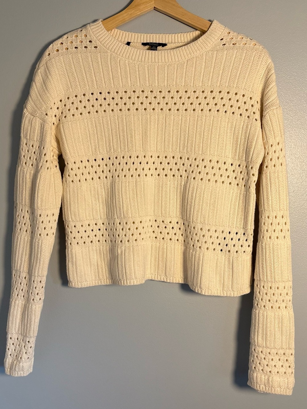 BUFFALO David Biton crop ivory/cream sweater-size small